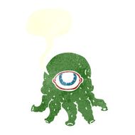 cartoon alien head with speech bubble N10
