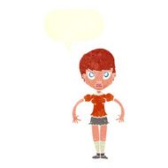 cartoon woman looking annoyed with speech bubble N10