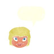 cartoon female face with speech bubble N137