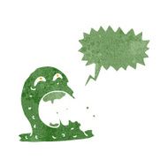 cartoon gross ghost with speech bubble N44