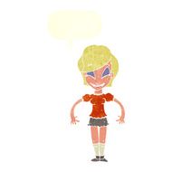 cartoon pretty woman with speech bubble N268