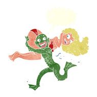 cartoon monster carrying off woman
