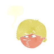 cartoon suspicious man with speech bubble N37