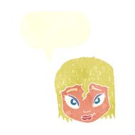 cartoon female face with speech bubble N138