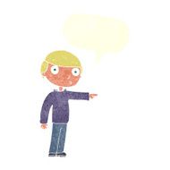 cartoon man pointing with speech bubble N190