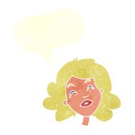 cartoon happy female face with speech bubble N170