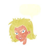 cartoon female face with speech bubble N139