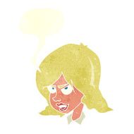 cartoon annoyed woman with speech bubble N175