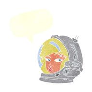 cartoon female astronaut with speech bubble N28
