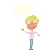 cartoon happy man waving with speech bubble N37