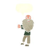 cartoon bearded old man with speech bubble N40