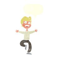 cartoon excited boy with speech bubble N140