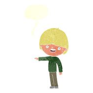 cartoon man pointing with speech bubble N191