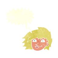 cartoon female face with speech bubble N140