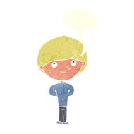 Cartoon happy boy with speech bubble N232