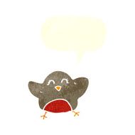 cartoon robin with speech bubble N29