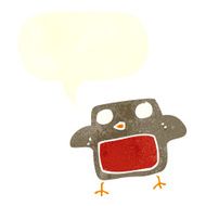 cartoon robin with speech bubble N30