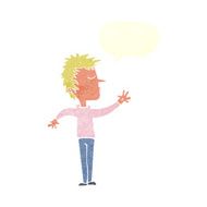 cartoon dismissive man with speech bubble N9