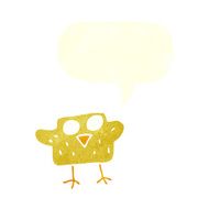 cartoon bird with speech bubble N269