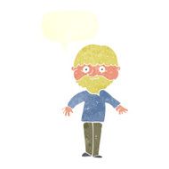 cartoon happy man with speech bubble N443