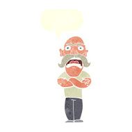 cartoon angry man with speech bubble N83