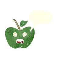 cartoon apple with speech bubble N32