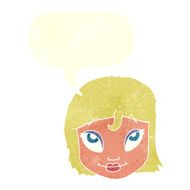 cartoon woman smiling with speech bubble N10