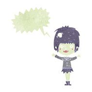 cartoon happy vampire girl with speech bubble N38