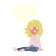 cartoon happy woman with speech bubble N247