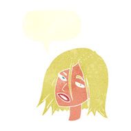 cartoon annoyed woman with speech bubble N177