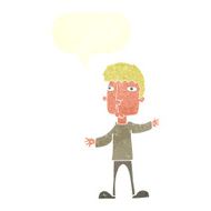 cartoon curious man with speech bubble N65