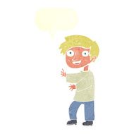 cartoon excited boy with speech bubble N141