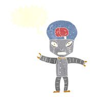 funny cartoon robot with speech bubble N50
