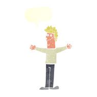 cartoon happy man with speech bubble N444