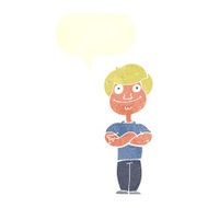 cartoon happy man with speech bubble N445