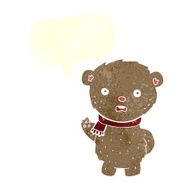 cartoon teddy bear wearing scarf with speech bubble N13