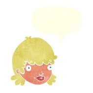 cartoon female face with speech bubble N142
