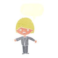 cartoon happy man with speech bubble N446