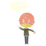 cartoon bald man with idea speech bubble N20
