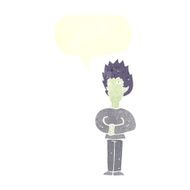 cartoon vampire man with speech bubble N114