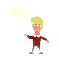 cartoon man sticking out tongue with speech bubble N30
