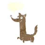 cartoon happy dog with speech bubble N75