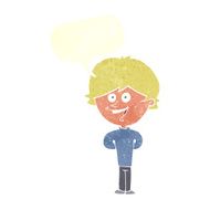 Cartoon happy boy with speech bubble N233
