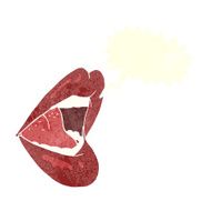 cartoon open mouth with speech bubble N9