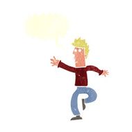 cartoon urgent man with speech bubble N10