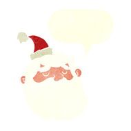 cartoon santa claus face with speech bubble N9