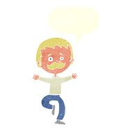 cartoon dancing man with mustache speech bubble N10