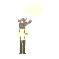 cartoon friendly werewolf with speech bubble N11