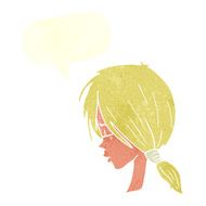 cartoon girl looking speechful with speech bubble N2