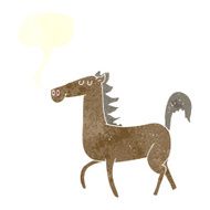 cartoon horse with speech bubble N36